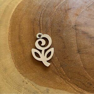 RETIRED James Avery Open Rose charm, sterling silver